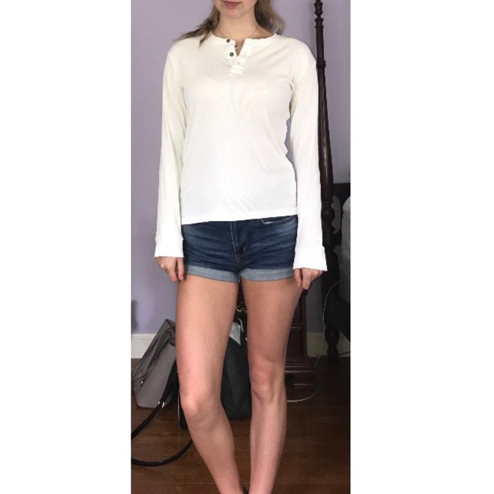 White Button Henley - Picture 2 of 3
